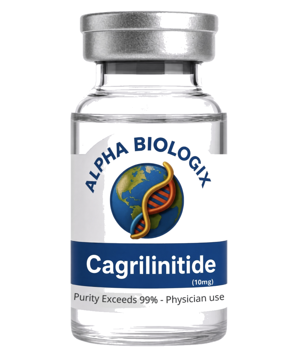 Vial de GLP-C Cagrilintida 10 mg de Alpha Biologix, pureza superior al 99%