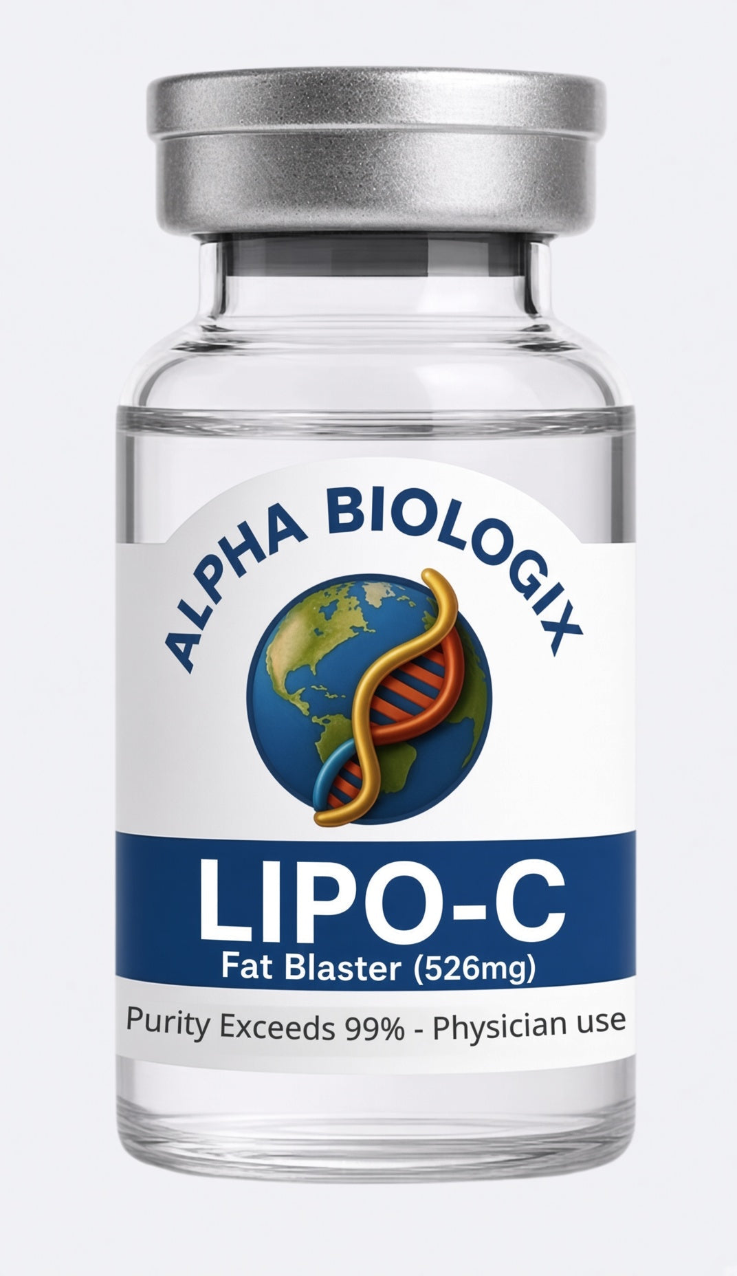 Vial de Lipo-C Fat Blaster 526 mg de Alpha Biologix, pureza superior al 99%