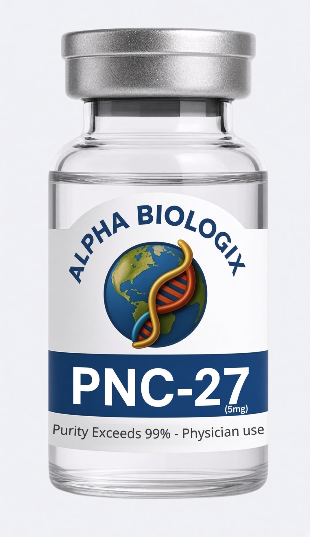 Vial de PNC-27 5 mg de Alpha Biologix, pureza superior al 99%