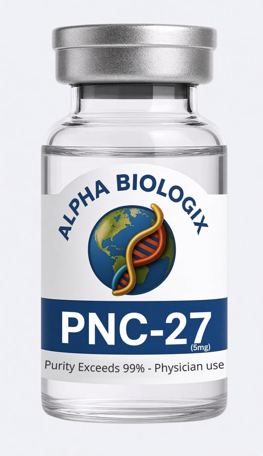Vial de PNC-27 5 mg de Alpha Biologix, pureza superior al 99%